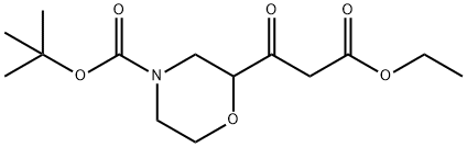 2-(2-ETHOXYCARBONYL-ACETYL)-MORPHOLINE-4-CARBOXYLIC ACID TERT-BUTYL ESTER 结构式