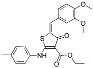 (E)-ETHYL 2-(P-TOLUIDINO)-5-(3,4-DIMETHOXYBENZYLIDENE)-4-OXO-4,5-DIHYDROTHIOPHENE-3-CARBOXYLATE 结构式