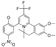 2-[9,10-Dimethoxy-6,6-dimethyl-2-(trifluoromethyl)-6H,7H-pyrido[2,1-a]isoquinolinium-4-yl]-4-nitrobenzenolate 结构式