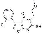 5-(2-CHLOROPHENYL)-2-MERCAPTO-3-(2-METHOXYETHYL)THIENO[2,3-D]PYRIMIDIN-4(3H)-ONE 结构式
