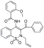 N-(2-ALLYL-3-BENZOYL-1,1-DIOXO-1,2-DIHYDRO-1LAMBDA~6~,2-BENZOTHIAZIN-4-YL)-2-METHOXYBENZAMIDE 结构式