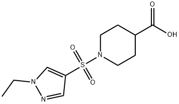 1-[(1-乙基-1H-吡唑-4-基)磺酰基]哌啶-4-羧酸 结构式