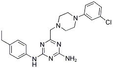 6-((4-(3-CHLOROPHENYL)PIPERAZIN-1-YL)METHYL)-N2-(4-ETHYLPHENYL)-1,3,5-TRIAZINE-2,4-DIAMINE 结构式