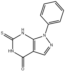 6-MERCAPTO-1-PHENYL-1,5-DIHYDRO-4H-PYRAZOLO[3,4-D]PYRIMIDIN-4-ONE 结构式