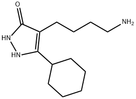 4-(4-AMINO-BUTYL)-5-CYCLOHEXYL-1,2-DIHYDRO-PYRAZOL-3-ONE 结构式