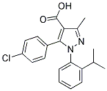 5-(4-CHLORO-PHENYL)-1-(2-ISOPROPYL-PHENYL)-3-METHYL-1H-PYRAZOLE-4-CARBOXYLIC ACID 结构式