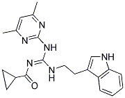 N'-(CYCLOPROPYLCARBONYL)-N-(4,6-DIMETHYL-2-PYRIMIDINYL)-N'-[2-(1H-INDOL-3-YL)ETHYL]GUANIDINE 结构式