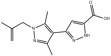 3',5'-DIMETHYL-1'-(2-METHYLPROP-2-EN-1-YL)-1H,1'H-3,4'-BIPYRAZOLE-5-CARBOXYLIC ACID 结构式