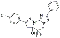 3-(4-CHLOROPHENYL)-1-(4-PHENYL-1,3-THIAZOL-2-YL)-5-(TRIFLUOROMETHYL)-4,5-DIHYDRO-1H-PYRAZOL-5-OL 结构式