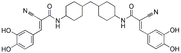 2-CYANO-N-(4-[4-[2-CYANO-3-(3,4-DIHYDROXYPHENYL)-ACRYLOYLAMINO]-CYCLOHEXYLMETHYL]-CYCLOHEXYL)-3-(3,4-DIHYDROXYPHENYL)-ACRYLAMIDE 结构式