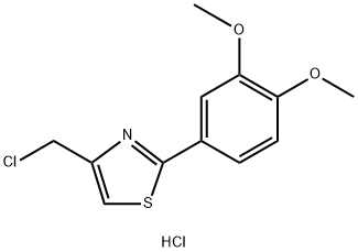 4-(氯甲基)-2-(3,4-二甲氧基苯基)-1,3-噻唑盐酸盐 结构式