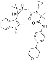 2-(N-CYCLOPROPYL-2-((1R,3S)-2,2-DIMETHYL-3-(2-METHYL-1H-INDOL-3-YL)CYCLOPROPYL)ACETAMIDO)-2-METHYL-N-(4-MORPHOLINOPHENYL)PROPANAMIDE 结构式