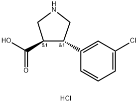 (3S,4R)-4-(3-氯苯基)吡咯烷-3-羧酸酯酸盐 结构式
