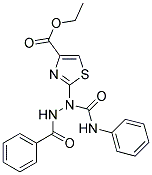 ETHYL 2-[1-(ANILINOCARBONYL)-2-BENZOYLHYDRAZINO]-1,3-THIAZOLE-4-CARBOXYLATE 结构式