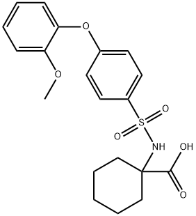 1-[4-(2-甲氧基苯氧基)苯基磺酰胺]环己基甲酸 结构式