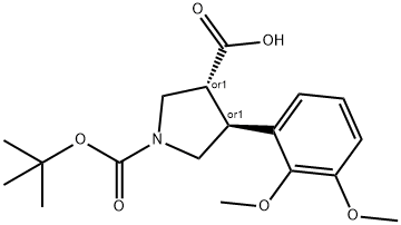 (3S,4R)-1-(叔丁氧基羰基)-4-(2,3-二甲氧基苯基)吡咯烷-3-羧酸 结构式