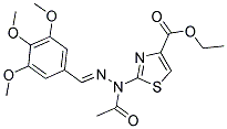 Ethyl 2-[(2E)-1-acetyl-2-(3,4,5-trimethoxybenzylidene)hydrazino]-1,3-thiazole-4-carboxylate 结构式