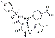 4-(2-(1,3-BIS(4-METHYLPHENYLSULFONAMIDO)-1,3-DIOXOPROPAN-2-YLIDENE)HYDRAZINYL)BENZOIC ACID 结构式