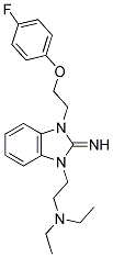 N,N-DIETHYL-2-{3-[2-(4-FLUOROPHENOXY)ETHYL]-2-IMINO-2,3-DIHYDRO-1H-BENZIMIDAZOL-1-YL}-1-ETHANAMINE 结构式