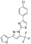 4-(4-CHLOROPHENYL)-2-[3-(2-FURYL)-5-(TRIFLUOROMETHYL)-1H-PYRAZOL-1-YL]-1,3-THIAZOLE 结构式