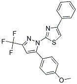 2-[5-(4-METHOXYPHENYL)-3-(TRIFLUOROMETHYL)-1H-PYRAZOL-1-YL]-4-PHENYL-1,3-THIAZOLE 结构式