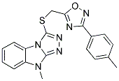 9-METHYL-3-(3-P-TOLYL-[1,2,4]OXADIAZOL-5-YLMETHYLSULFANYL)-9H-BENZO[4,5]IMIDAZO[2,1-C][1,2,4]TRIAZOLE 结构式