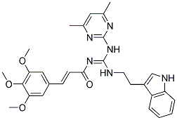 (2E,NE)-N-((2-(1H-INDOL-3-YL)ETHYLAMINO)(4,6-DIMETHYLPYRIMIDIN-2-YLAMINO)METHYLENE)-3-(3,4,5-TRIMETHOXYPHENYL)ACRYLAMIDE 结构式