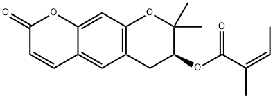 紫花前胡醇当归酸酯 结构式
