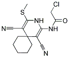 2-CHLORO-N-[1,5-DICYANO-4-(METHYLTHIO)-3-AZASPIRO[5.5]UNDECA-1,4-DIEN-2-YL]ACETAMIDE 结构式