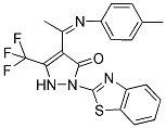 2-(1,3-BENZOTHIAZOL-2-YL)-4-[(1Z)-N-(4-METHYLPHENYL)ETHANIMIDOYL]-5-(TRIFLUOROMETHYL)-1,2-DIHYDRO-3H-PYRAZOL-3-ONE 结构式