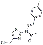 N-[4-(CHLOROMETHYL)-1,3-THIAZOL-2-YL]-N'-[(1E)-(4-METHYLPHENYL)METHYLENE]ACETOHYDRAZIDE 结构式