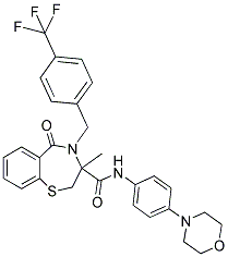 3-METHYL-N-(4-MORPHOLINOPHENYL)-5-OXO-4-(4-(TRIFLUOROMETHYL)BENZYL)-2,3,4,5-TETRAHYDROBENZO[F][1,4]THIAZEPINE-3-CARBOXAMIDE 结构式