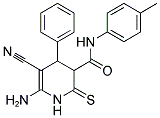 6-AMINO-5-CYANO-N-(4-METHYLPHENYL)-4-PHENYL-2-THIOXO-1,2,3,4-TETRAHYDROPYRIDINE-3-CARBOXAMIDE 结构式