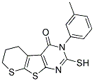 2-MERCAPTO-3-(3-METHYLPHENYL)-6,7-DIHYDRO-5H-THIOPYRANO[3',2':4,5]THIENO[2,3-D]PYRIMIDIN-4(3H)-ONE 结构式