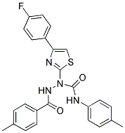 N-(4-METHYLPHENYL)-1-[4-(4-FLUOROPHENYL)-1,3-THIAZOL-2-YL]-2-(4-METHYLBENZOYL)-1-HYDRAZINECARBOXAMIDE 结构式