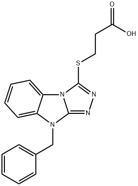 3-(9-BENZYL-9H-BENZO[4,5]IMIDAZO[2,1-C][1,2,4]TRIAZOL-3-YLSULFANYL)-PROPIONIC ACID 结构式