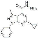 6-CYCLOPROPYL-3-METHYL-1-PHENYL-1H-PYRAZOLO[3,4-B]PYRIDINE-4-CARBOXYLIC ACID HYDRAZIDE 结构式
