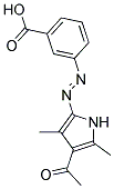 3-[(E)-(4-ACETYL-3,5-DIMETHYL-1H-PYRROL-2-YL)DIAZENYL]BENZOIC ACID 结构式