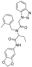 N-(1,3-BENZODIOXOL-5-YL)-2-[[2-(1H-1,2,3-BENZOTRIAZOL-1-YL)ACETYL](2-METHYLBENZYL)AMINO]BUTANAMIDE 结构式