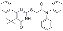 2-[(5-ETHYL-5-METHYL-4-OXO-3,4,5,6-TETRAHYDROBENZO[H]QUINAZOLIN-2-YL)SULFANYL]-N,N-DIPHENYLACETAMIDE 结构式