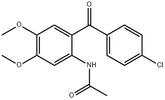 N-[2-(4-CHLORO-BENZOYL)-4,5-DIMETHOXY-PHENYL]-ACETAMIDE 结构式