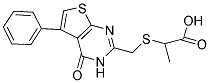 2-[[(4-OXO-5-PHENYL-3,4-DIHYDROTHIENO[2,3-D]PYRIMIDIN-2-YL)METHYL]THIO]PROPANOIC ACID 结构式