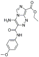 ETHYL 4-AMINO-3-{[(4-METHOXYPHENYL)AMINO]CARBONYL}IMIDAZO[5,1-C][1,2,4]TRIAZINE-8-CARBOXYLATE 结构式