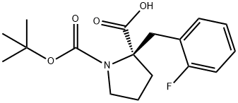 N-BOC-2-(2-氟苄基)-L-脯氨酸 结构式