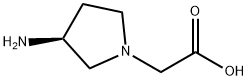 (3S)-1-乙酸-3-氨基吡咯烷 结构式