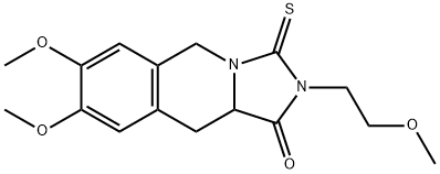 7,8-DIMETHOXY-2-(2-METHOXYETHYL)-3-THIOXO-2,3,10,10A-TETRAHYDROIMIDAZO[1,5-B]ISOQUINOLIN-1(5H)-ONE 结构式