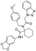 1-(2-(1H-BENZO[D][1,2,3]TRIAZOL-1-YL)-N-(4-METHOXYBENZYL)ACETAMIDO)-N-(BENZO[D][1,3]DIOXOL-5-YL)CYCLOHEXANECARBOXAMIDE 结构式