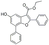 ETHYL 5-HYDROXY-2,7-DIPHENYL-1-BENZOFURAN-3-CARBOXYLATE 结构式