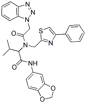2-(2-(1H-BENZO[D][1,2,3]TRIAZOL-1-YL)-N-((4-PHENYLTHIAZOL-2-YL)METHYL)ACETAMIDO)-N-(BENZO[D][1,3]DIOXOL-5-YL)-3-METHYLBUTANAMIDE 结构式