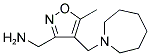[4-(1-Azepanylmethyl)-5-methyl-3-isoxazolyl]methanamine 结构式